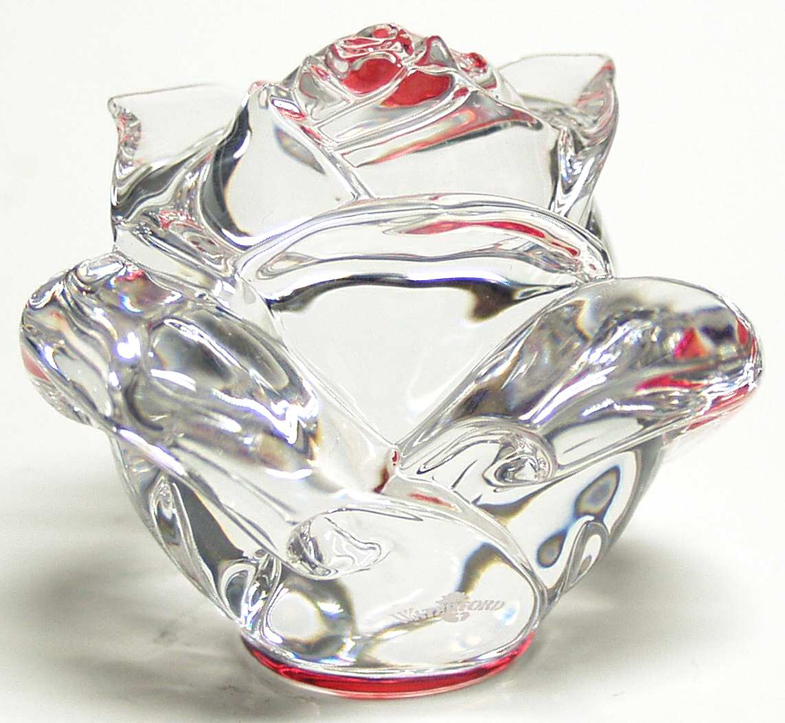 Waterford Crystal Paperweight Red Rose Paperweight - Boxed