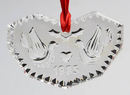 Crystal-Annual Ornament 2 Turtledoves - No Box