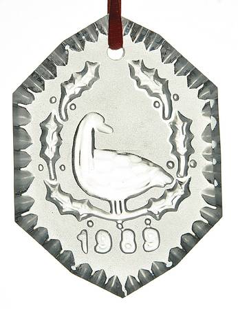 Crystal-Annual Ornament 6 Geese A Laying - Boxed