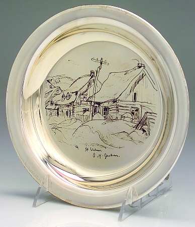 A Y Jackson Sterling Plate Houses - St Urbain - No Box