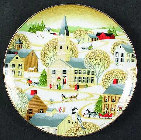 Christmas Plate Village Church - No Box by World Book