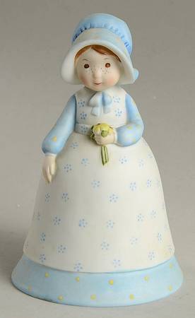 Holly Hobbie-Figurine Blue Girl With Flower - No Box