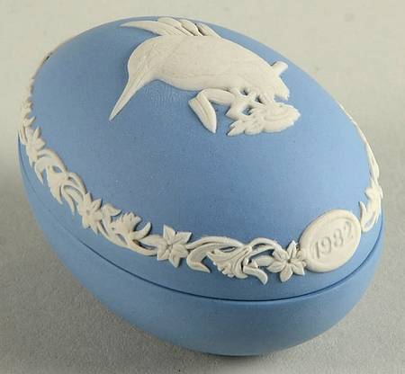 Easter Egg-Jasperware Kingfisher - No Box