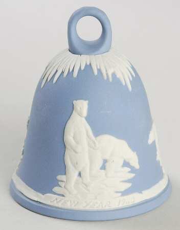 New Years-Bell-Jasperware Polar Bear - No Box