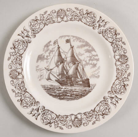 Wedgwood Single Release Plates Mayflower-350th Anniversary - Boxed