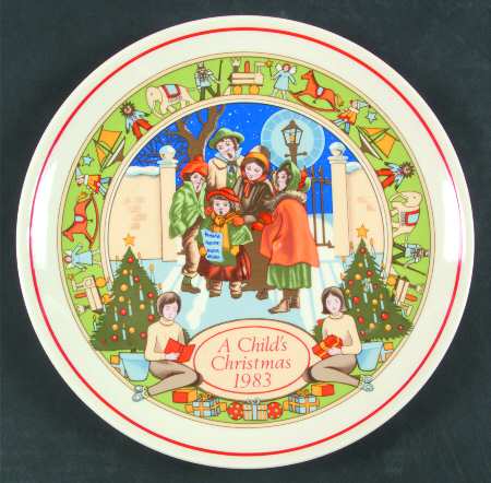 Childs Christmas Plate-Queensware Carol Singing - Boxed