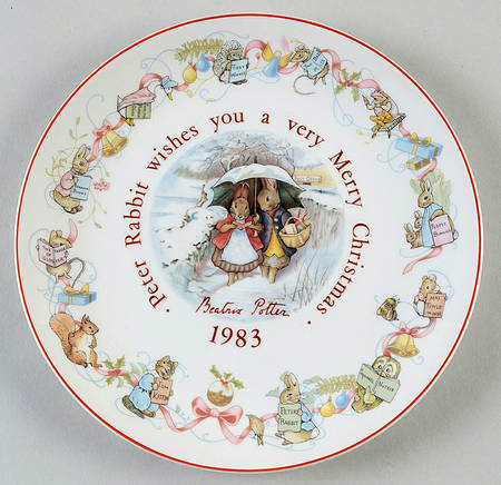 Peter Rabbit-Christmas Plate 1983-Peter Rabbit - Boxed