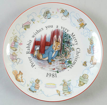 Peter Rabbit-Christmas Plate 1981-Peter Rabbit - With Box
