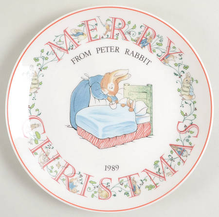 Peter Rabbit-Christmas Plate 1989-Peter Rabbit - Boxed