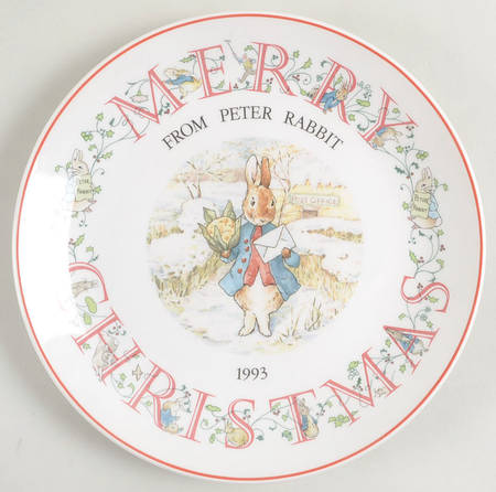 Peter Rabbit-Christmas Plate 1993-Peter Rabbit - Boxed