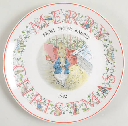 Peter Rabbit-Christmas Plate 1992-Peter Rabbit - No Box