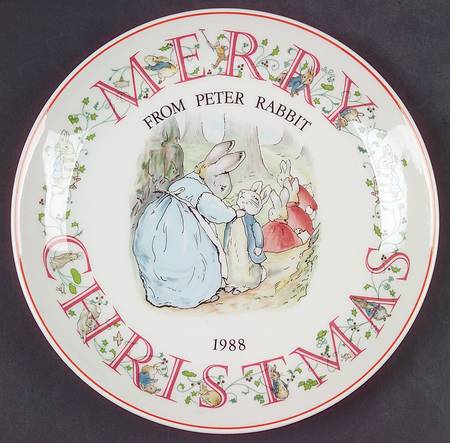 Peter Rabbit-Christmas Plate 1988-Peter Rabbit - No Box