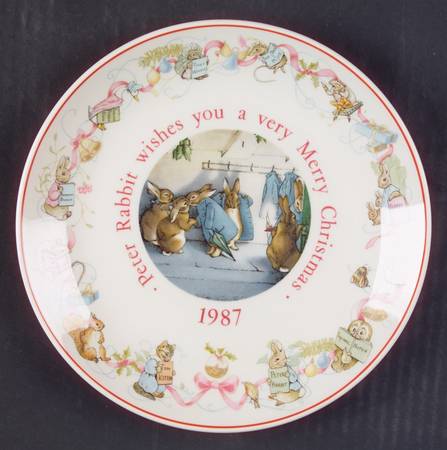 Peter Rabbit-Christmas Plate 1987-Peter Rabbit - Boxed