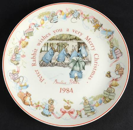 Peter Rabbit-Christmas Plate 1984-Peter Rabbit - No Box
