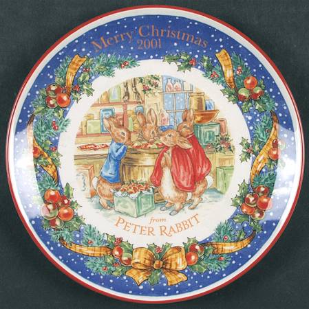 Peter Rabbit-Christmas Plate 2001-Peter Rabbit - Boxed