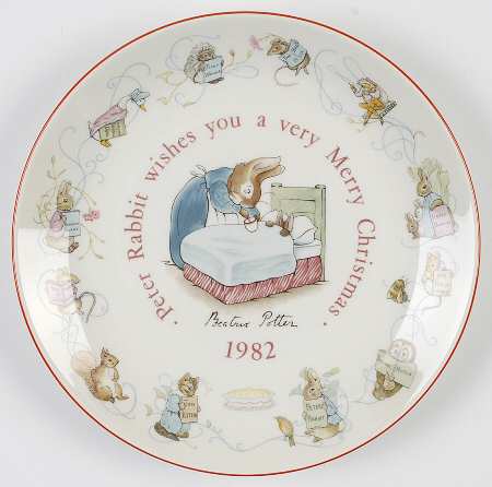 Peter Rabbit-Christmas Plate 1982-Peter Rabbit - No Box