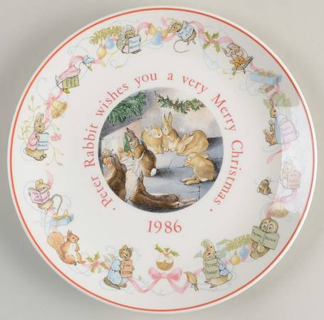 Peter Rabbit-Christmas Plate 1986-Peter Rabbit - Boxed