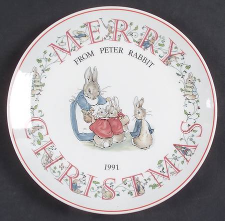 Peter Rabbit-Christmas Plate 1991-Peter Rabbit - Boxed