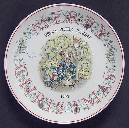 Peter Rabbit-Christmas Plate 1990-Peter Rabbit - Boxed