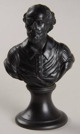 Black Basalt Bust William Shakespeare - No Box