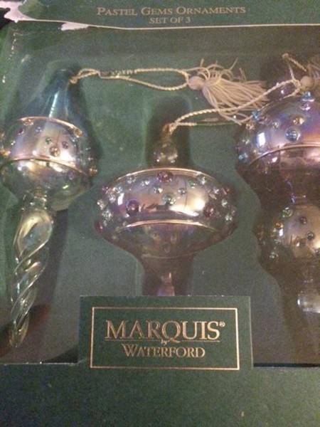 Marquis Collection Ornament Pastel Gems-Set Of 3 - Boxed