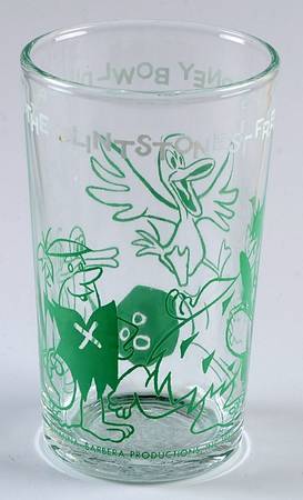 Flintstones Glasses 1962  Fred & Barney Bowl Duckpins - No Box