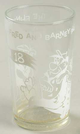 Flintstones Glasses 1962  Fred And Barney Play Golf - No Box