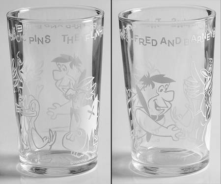Flintstones Glasses 1962  Fred & Barney Bowl Duckpins - No Box