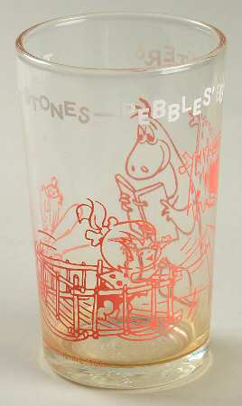 Flintstones Glasses 1963 Pebbles Baby Sitters-Pink - No Box