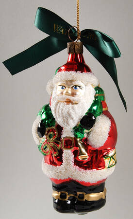 Holiday Heirloom Santa Ornaments Saint Nick-With Wreath-Dated 1998 - Boxed