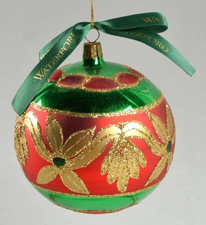 Holiday Heirloom Red, Green, Gold Ashling Ball-Small - Boxed