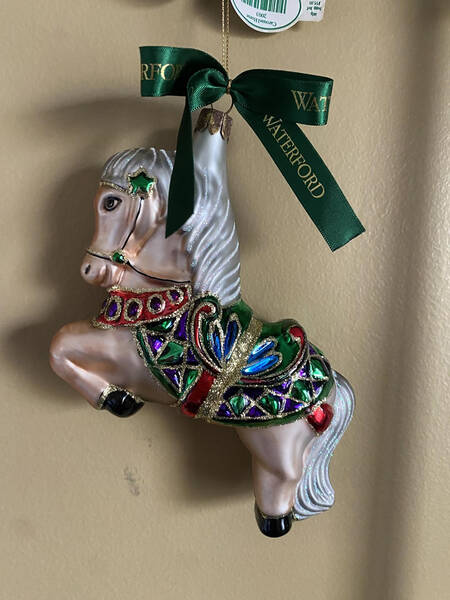 Waterford Collector Society Carousel Horse-Red,Purple Neck Band - With Box