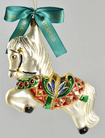 Waterford Collector Society Carousel Horse-Red,Green Neck Band - With Box