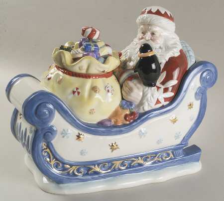Holiday Heirloom Cookie Jars North Pole Sleigh Ride-Musical - No Box