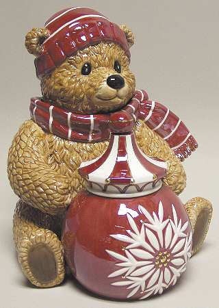 Holiday Heirloom Cookie Jars Teddy Bear Musical Cookie Jar - Boxed