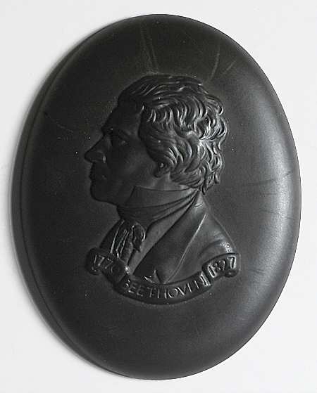 Jasperware Plaque-Personalities Beethoven-Black Basalt - No Box