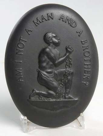 Jasperware Plaque-Personalities Am I Not A Man And A Brother-Black Basal - Boxed
