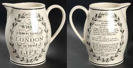 When A Man Is Tired of London Jug 2qt-He Is Tired Of Life - No Box