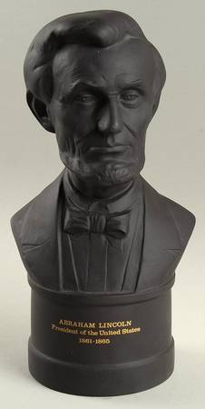 Black Basalt Bust Abraham Lincoln - Boxed
