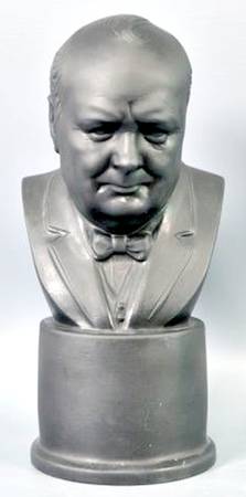 Black Basalt Bust Winston Churchill - No Box