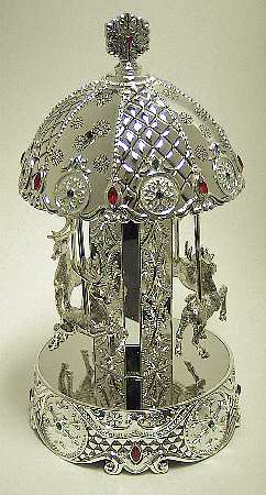 Wallace Silver Giftware Reindeer Carousel-Let It Snow - No Box