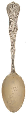Sterling Souvenir Spoons Indian Head With Corn - No Box