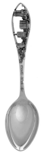 Sterling Souvenir Spoons Detroit Mi., Grand Circus Park - No Box