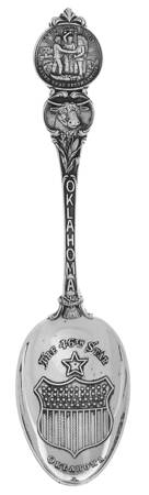 Sterling Souvenir Spoons The 46th Star Oklahoma - No Box