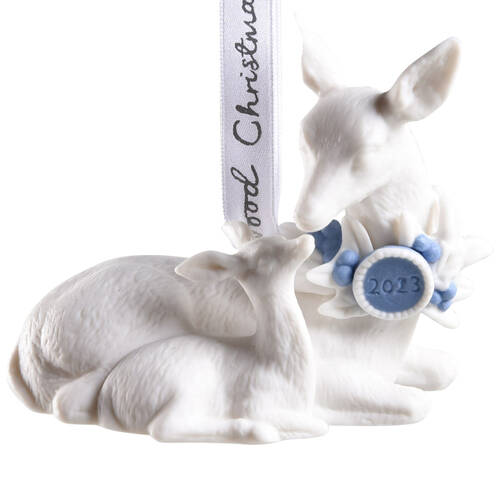 Baby's First Christmas Babys 1st Deer With Fawn Blue - With Box
