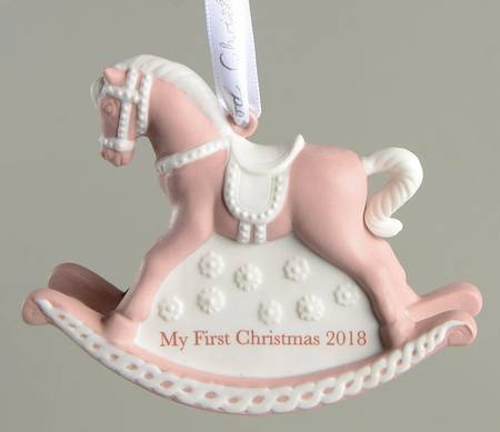 Baby's First Christmas Baby's 1st Rocking Horse-Pink - No Box