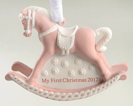 Baby's First Christmas Baby's 1st Rocking Horse-Pink - No Box