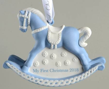 Baby's First Christmas Baby's 1st Rocking Horse-Blue - No Box