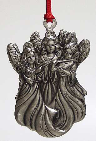 Wallace Pewter Christmas Ornament Three Angels - Boxed