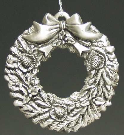 Wallace Pewter Christmas Ornament Christmas Wreath - No Box